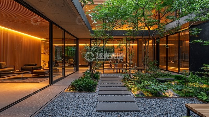 高清大图下载【趣麦麦图】现代简约庭院设计