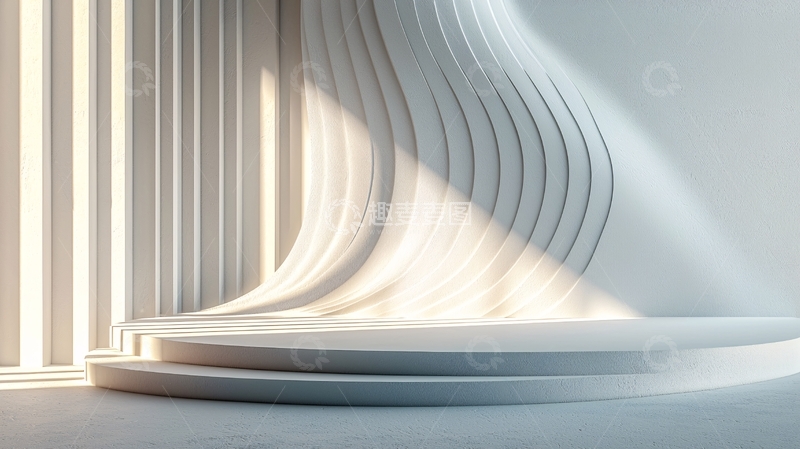 高清大图下载【趣麦麦图】极简白色抽象几何背景