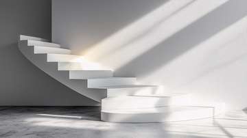 现代简约白色旋转楼梯