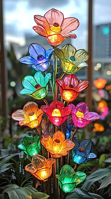 彩色玻璃花灯