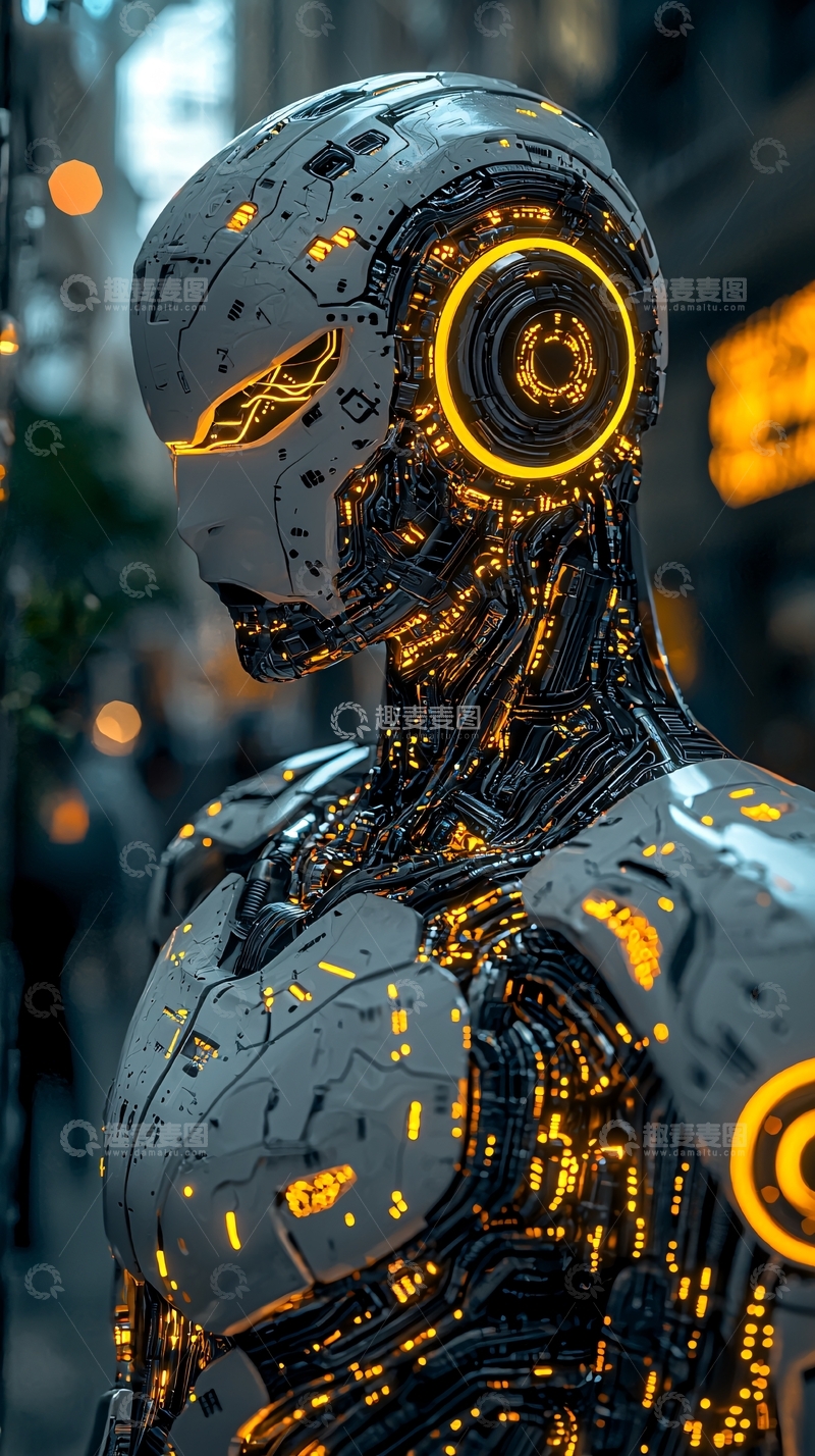 高清大图下载【趣麦麦图】未来科技感机器人