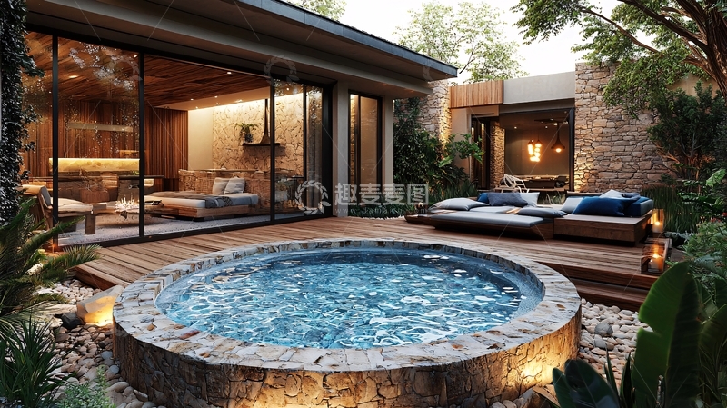 高清大图下载【趣麦麦图】庭院泳池别墅设计