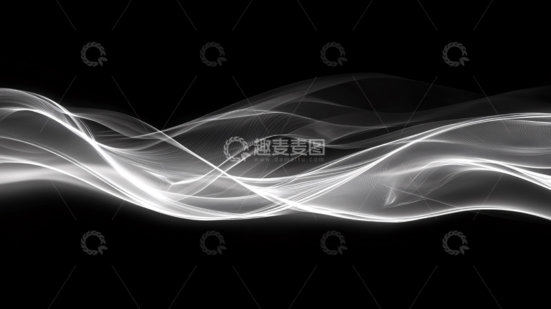高清大图下载【趣麦麦图】黑白抽象波浪