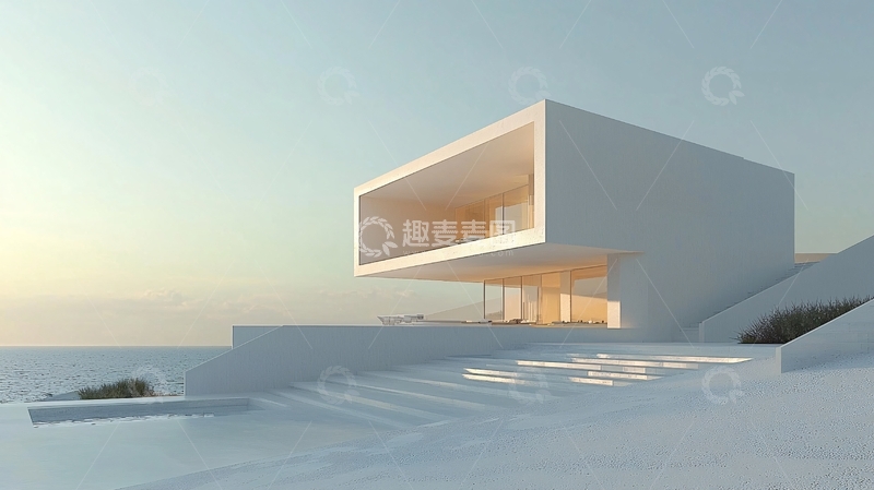 高清大图下载【趣麦麦图】极简风格海边别墅