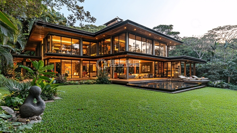 高清大图下载【趣麦麦图】现代风格森林别墅