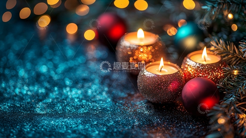 高清大图下载【趣麦麦图】圣诞节蜡烛4