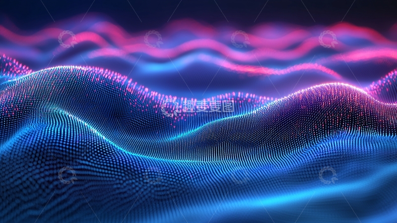 高清大图下载【趣麦麦图】梦幻多彩粒子波浪