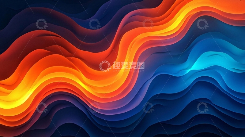 高清大图下载【趣麦麦图】抽象彩色波浪