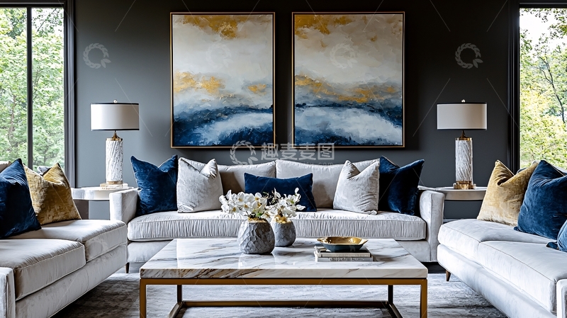 高清大图下载【趣麦麦图】现代轻奢客厅