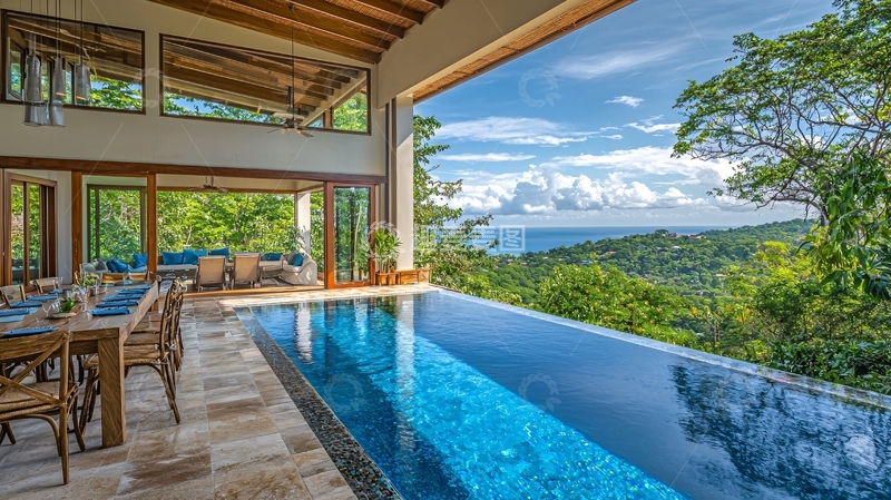 高清大图下载【趣麦麦图】山顶无边泳池别墅