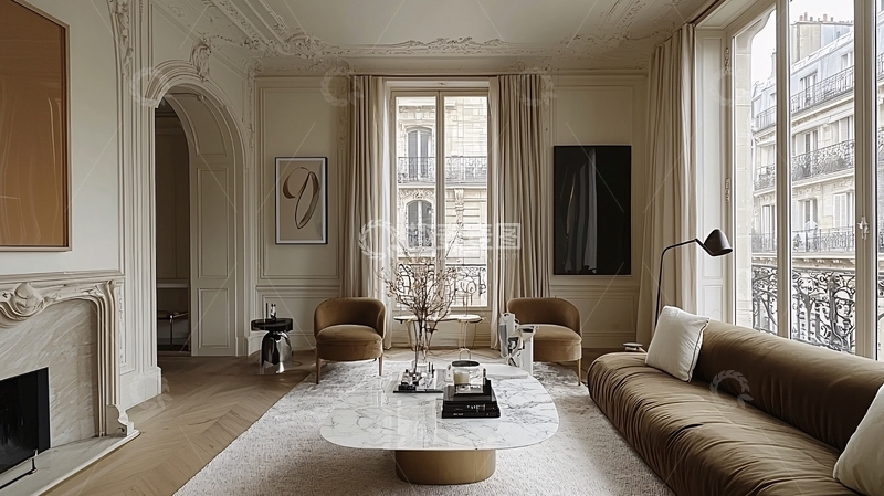 高清大图下载【趣麦麦图】巴黎公寓客厅