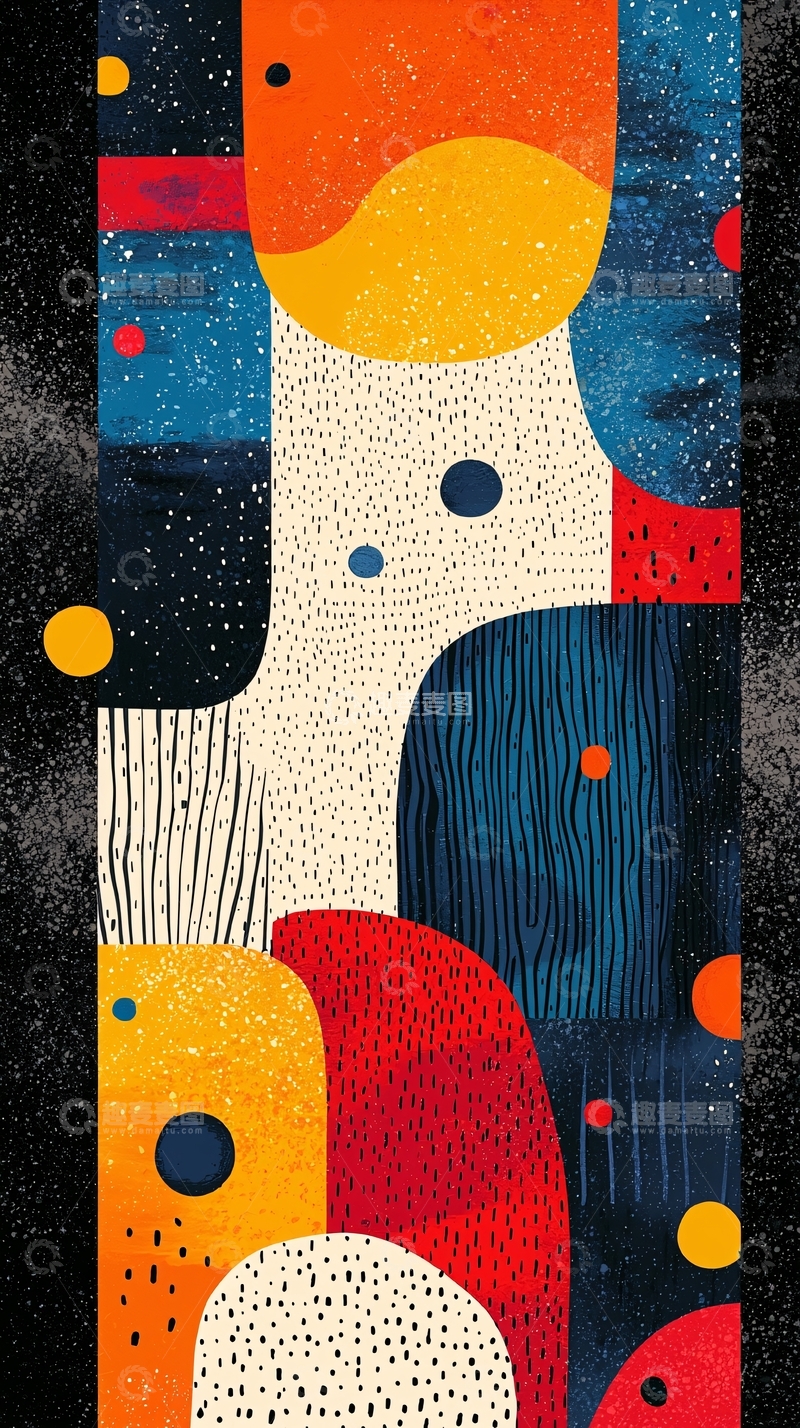 高清大图下载【趣麦麦图】抽象几何彩色图案