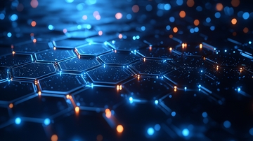 蓝色科技感蜂窝状网络