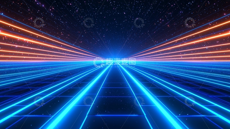 高清大图下载【趣麦麦图】太空赛博朋克风格光线