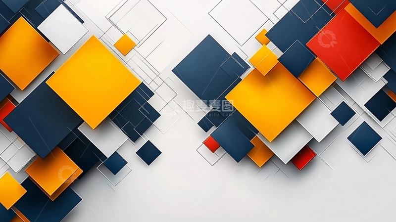 高清大图下载【趣麦麦图】抽象彩色方块背景