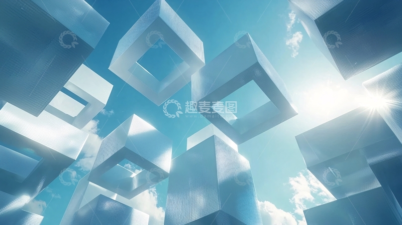 高清大图下载【趣麦麦图】蓝色方块