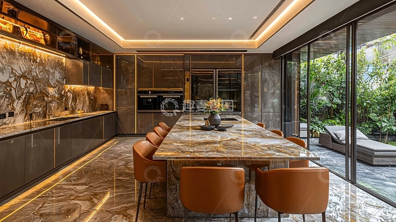 高清大图下载【趣麦麦图】现代轻奢风格厨房