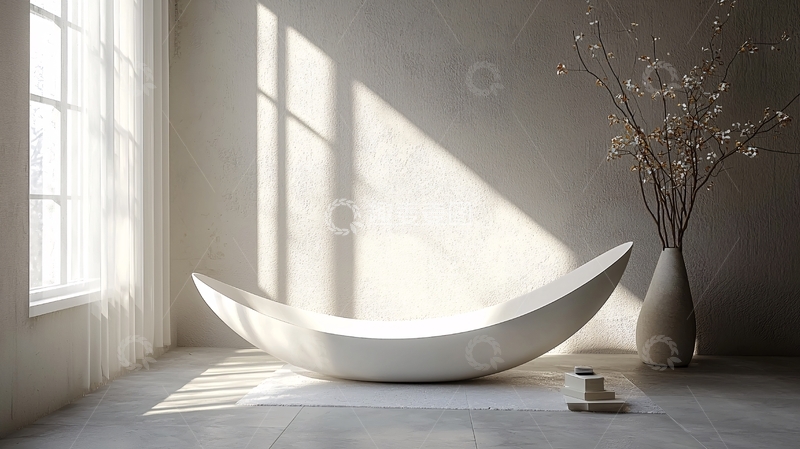 高清大图下载【趣麦麦图】极简主义白色浴缸