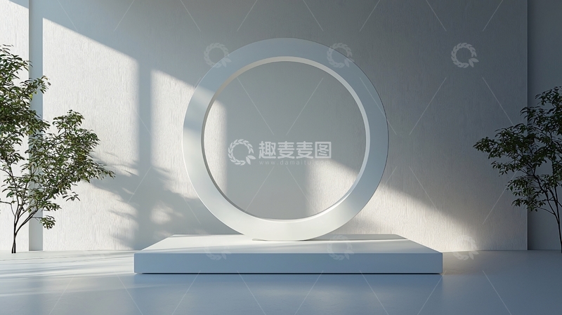 高清大图下载【趣麦麦图】极简白色圆形展台