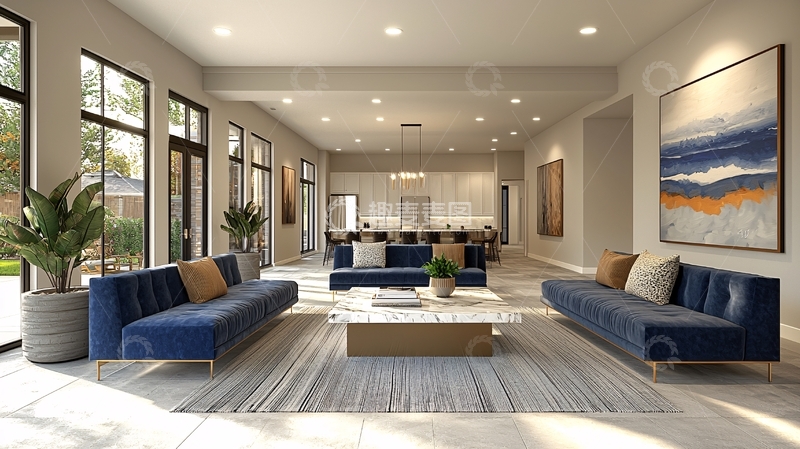 高清大图下载【趣麦麦图】现代简约风格开放式公共休息区