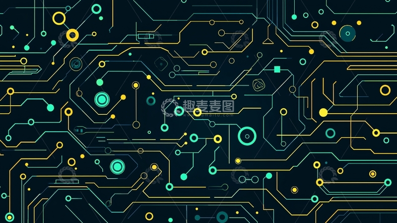 高清大图下载【趣麦麦图】抽象科技电路板背景