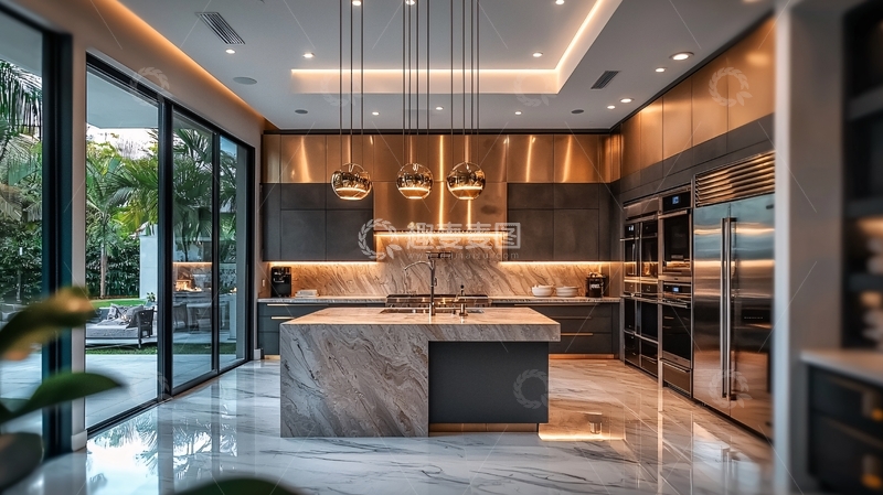 高清大图下载【趣麦麦图】现代轻奢厨房设计
