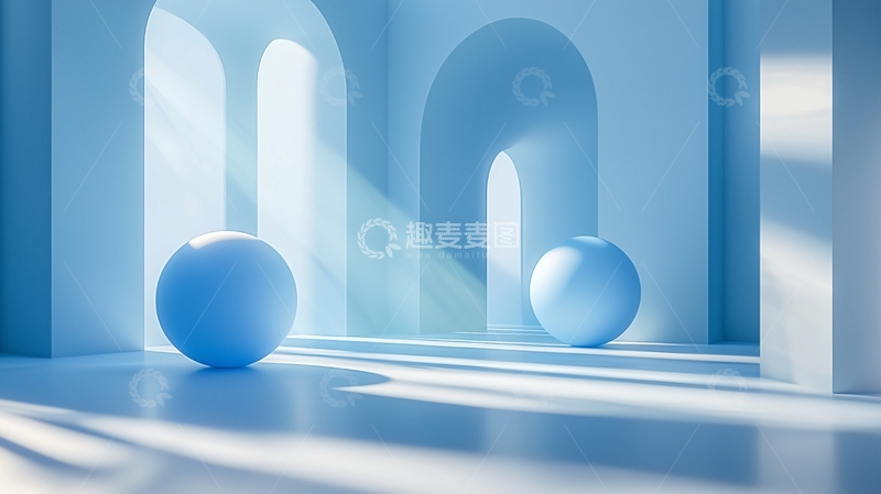 高清大图下载【趣麦麦图】蓝色调空间
