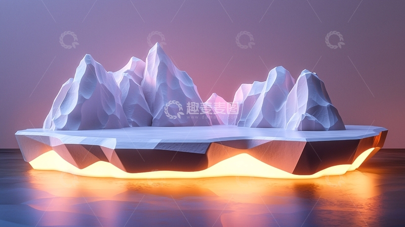 高清大图下载【趣麦麦图】低多边形冰山