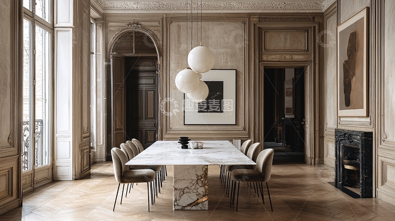 高清大图下载【趣麦麦图】法式轻奢餐厅设计