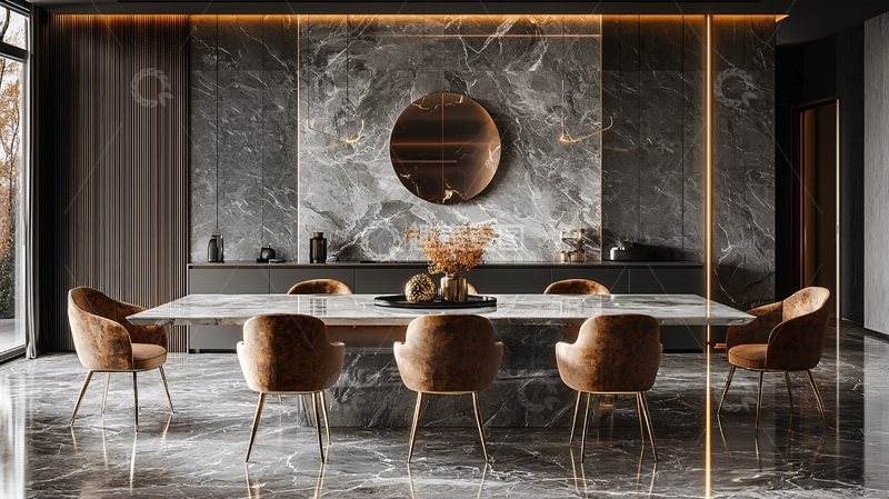 高清大图下载【趣麦麦图】现代轻奢餐厅设计