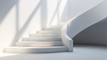 白色现代简约旋转楼梯