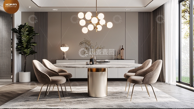 高清大图下载【趣麦麦图】现代轻奢餐厅设计