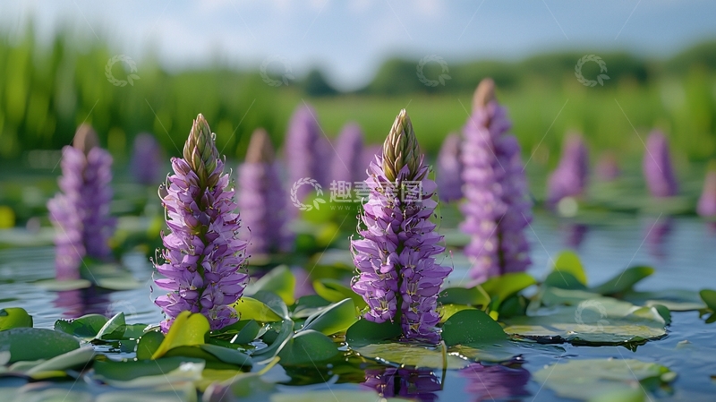 高清大图下载【趣麦麦图】紫色水生植物
