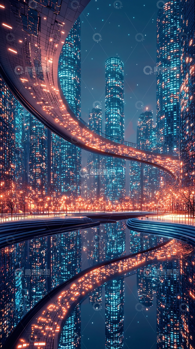 高清大图下载【趣麦麦图】未来城市夜景66