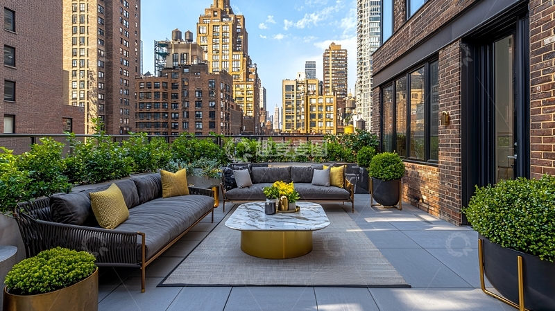 高清大图下载【趣麦麦图】纽约顶层公寓露台花园