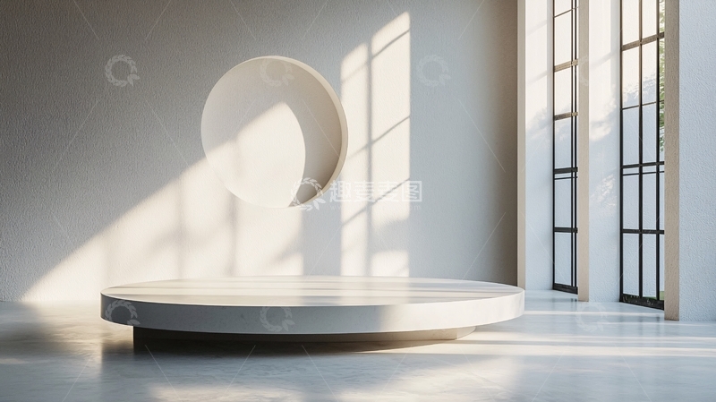 高清大图下载【趣麦麦图】极简白色圆形展示台