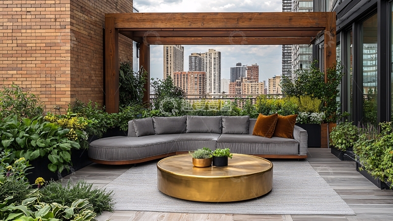 高清大图下载【趣麦麦图】现代都市露台花园设计