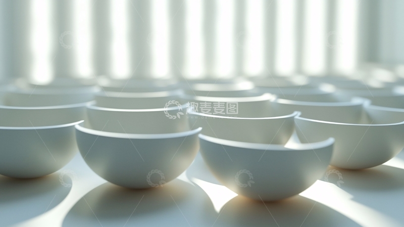 高清大图下载【趣麦麦图】光线下的白色碗