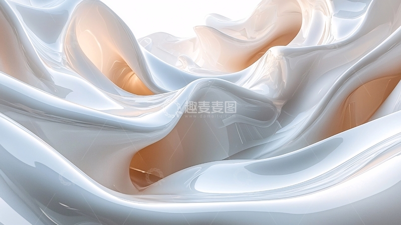 高清大图下载【趣麦麦图】光滑的乳白色液体流动