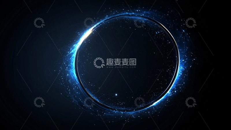 高清大图下载【趣麦麦图】蓝色发光圆环
