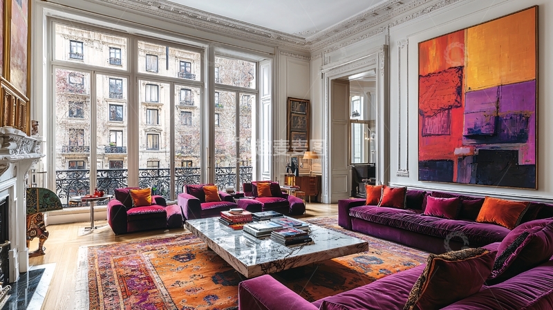 高清大图下载【趣麦麦图】巴黎公寓客厅