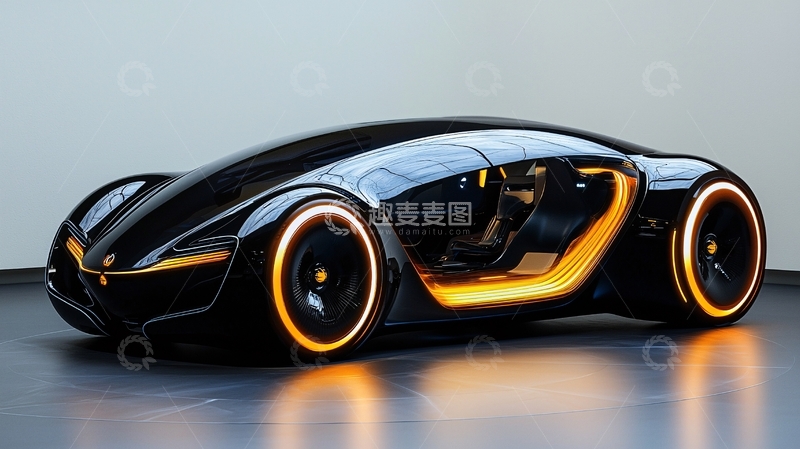 高清大图下载【趣麦麦图】未来感黑色跑车