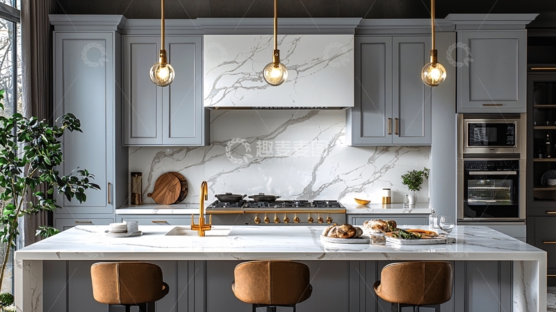 高清大图下载【趣麦麦图】现代轻奢厨房设计