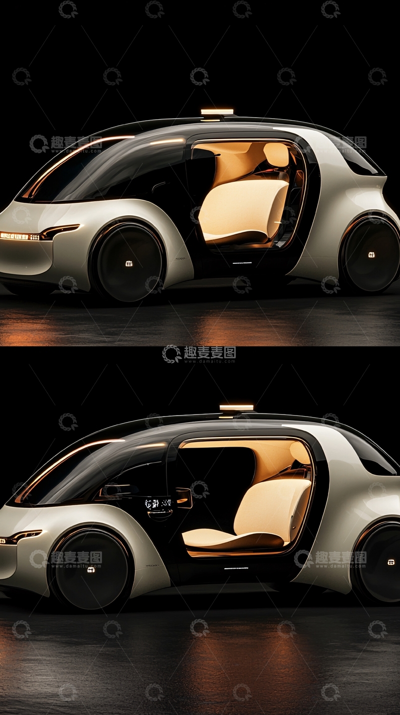高清大图下载【趣麦麦图】未来派自动驾驶汽车
