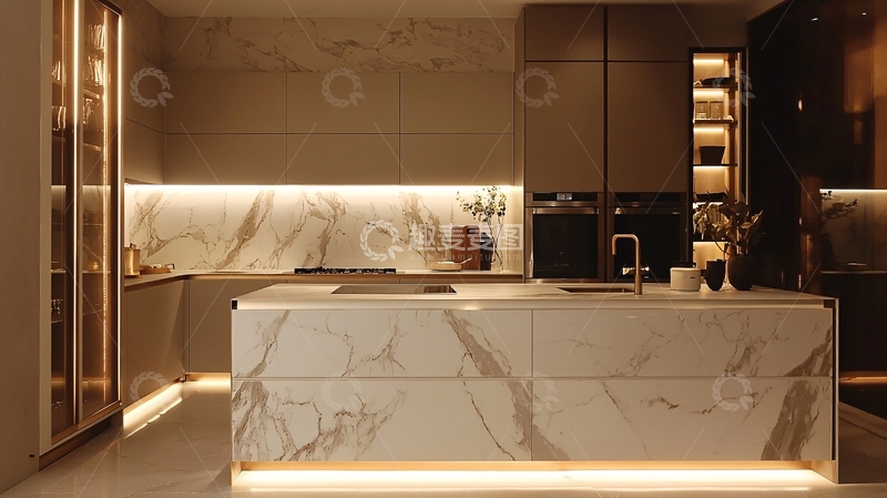 高清大图下载【趣麦麦图】现代轻奢风格厨房