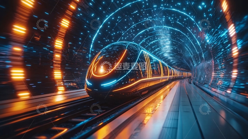 高清大图下载【趣麦麦图】未来科技列车