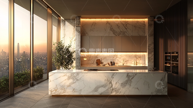 高清大图下载【趣麦麦图】现代风格奢华厨房