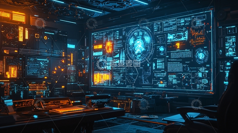 高清大图下载【趣麦麦图】未来科技控制中心