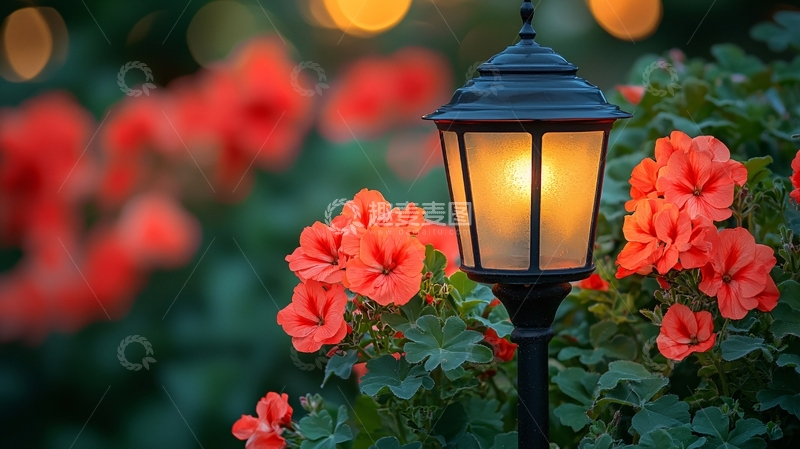 高清大图下载【趣麦麦图】夜色花园灯火辉煌