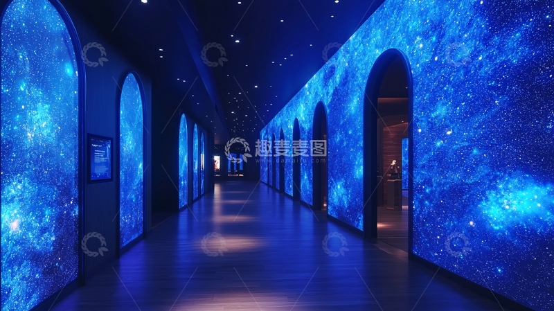 高清大图下载【趣麦麦图】蓝色星空走廊